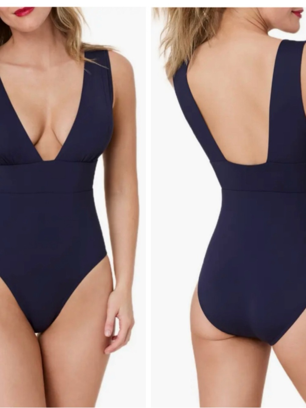 Andie The Mykonos One Piece Swimsuit in Navy Blue Size Small